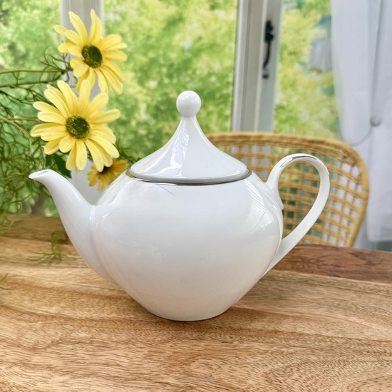 Dzbanek do herbaty porcelanowy 1,2litra HATTY PLATIN