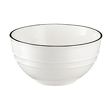 elegancka miseczka do zupy porcelanowa z czarną obwódką