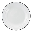 elegancki talerz obiadowy porcelanowy z czarną obwódką