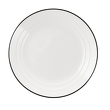 elegancki talerz deserowy porcelanowy z czarną obwódką