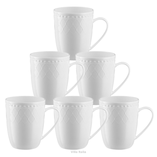 Zestaw kubków porcelanowych 6 sztuk ROMA white