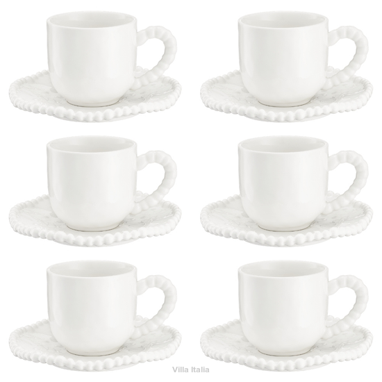 Komplet filiżanek porcelanowych 200 ml 6 sztuk MESTIERE WHITE