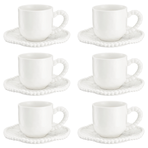 Komplet filiżanek porcelanowych 200 ml 6 sztuk MESTIERE WHITE