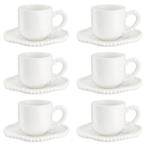 Komplet filiżanek porcelanowych 200 ml 6 sztuk MESTIERE WHITE