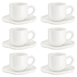 Komplet filiżanek porcelanowych 200 ml 6 sztuk MESTIERE WHITE