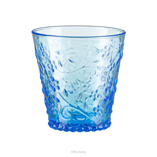 Szklanka niebieska z wytłaczanym wzorem