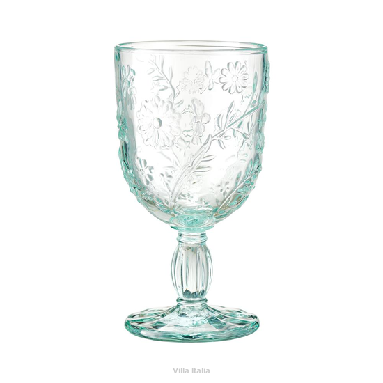 turkusowy kieliszek na wodę z tłoczeniami