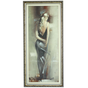Obraz Kobieta w czarnej sukni 50 x 110 cm