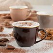 Zestaw filiżanek porcelanowych jumbo 550 ml 6 sztuk CHOCO 1