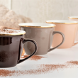 Zestaw filiżanek porcelanowych jumbo 550 ml 6 sztuk CHOCO 2
