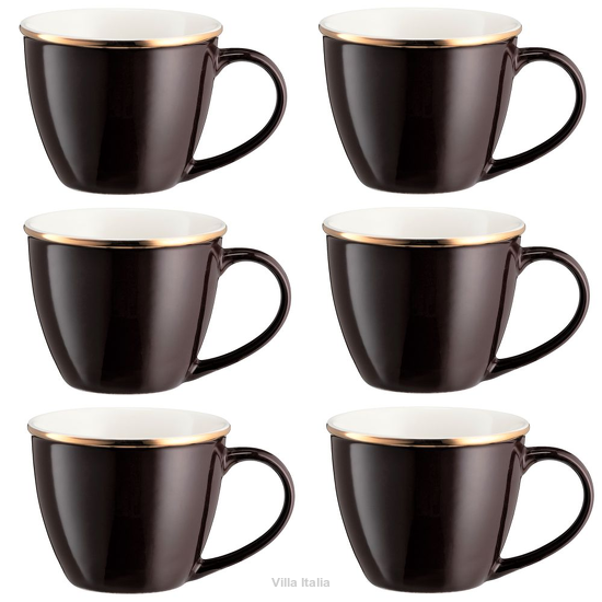 Zestaw filiżanek porcelanowych jumbo 550 ml 6 sztuk CHOCO