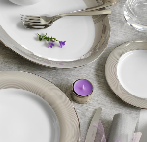 Serwis obiadowo kawowy porcelanowy na 6 osób VALENTINO