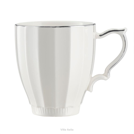 Kubek porcelanowy retro z platynową obwódką