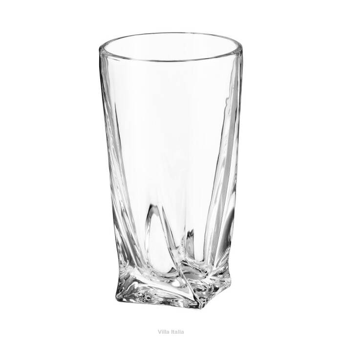 Szklanka wysoka przezroczysta z grubym dnem. Szklanka do drinków wykonana z kryształu bezołowiowego.