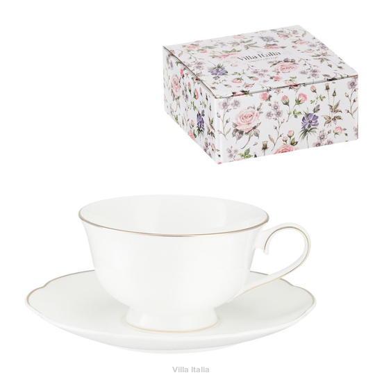 elegancka filiżanka biała malowana ręcznie złotem