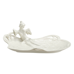 Talerz porcelanowy z nimfą 34 cm CLARA Ivory
