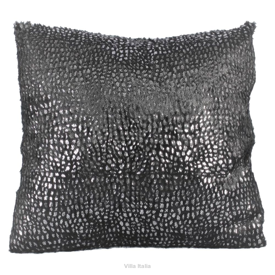 Poduszka dekoracyjna 45x45 cm czarna ze srebrem