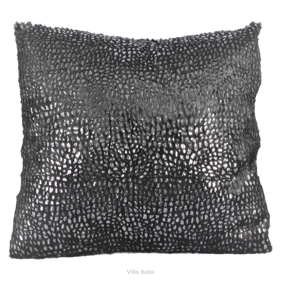 Poduszka dekoracyjna 45x45 cm czarna ze srebrem