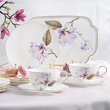 komplet do ciasta porcelanowy ręcznie malowany złotem Villa Italia