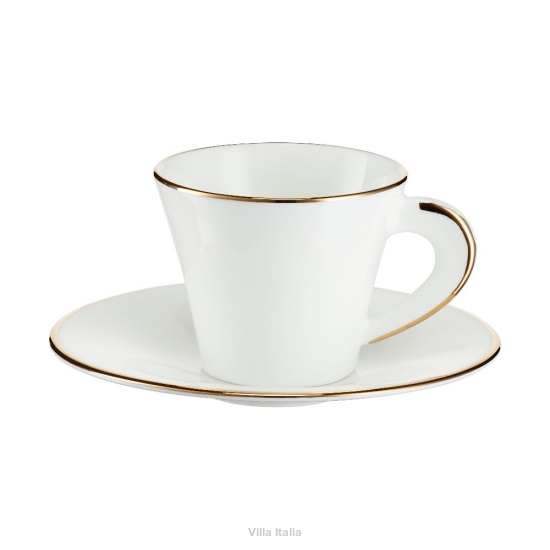 Filiżanka do espresso porcelanowa 100 ml ze spodkiem NAOMI GOLD