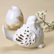Figurka porcelanowa ażurowa biała PTAK 16 cm 1
