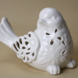Figurka porcelanowa ażurowa biała PTAK 16 cm 2