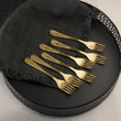 Komplet widelczyków do ciasta 6 sztuk ANTIQUE GOLD 2