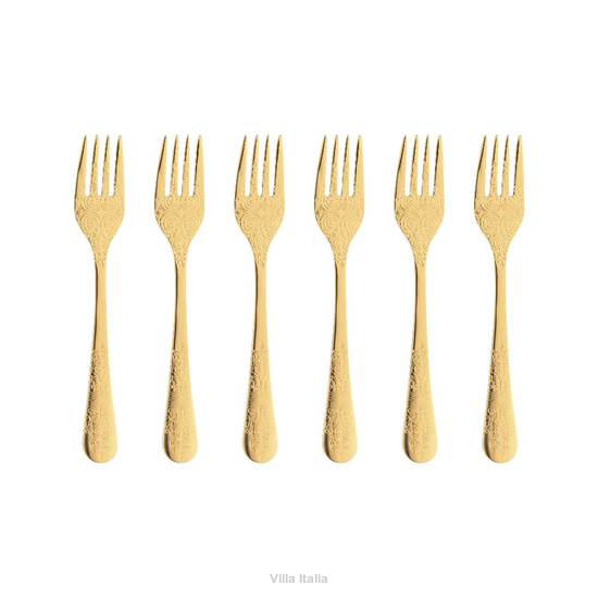 Złote widelczyki do ciasta