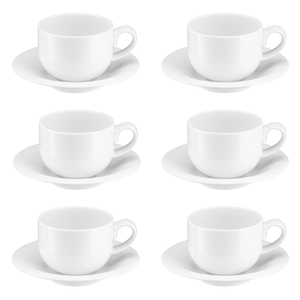 Komplet filiżanek porcelanowych 230 ml 6 sztuk PLUS WHITE