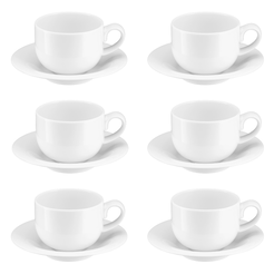 Komplet filiżanek porcelanowych 230 ml 6 sztuk PLUS WHITE
