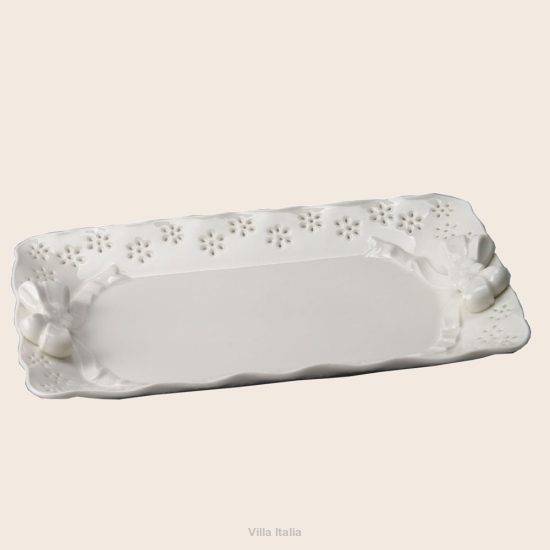Taca prostokątna Talerz do ciasta porcelanowy 30x20 cm CLARA 