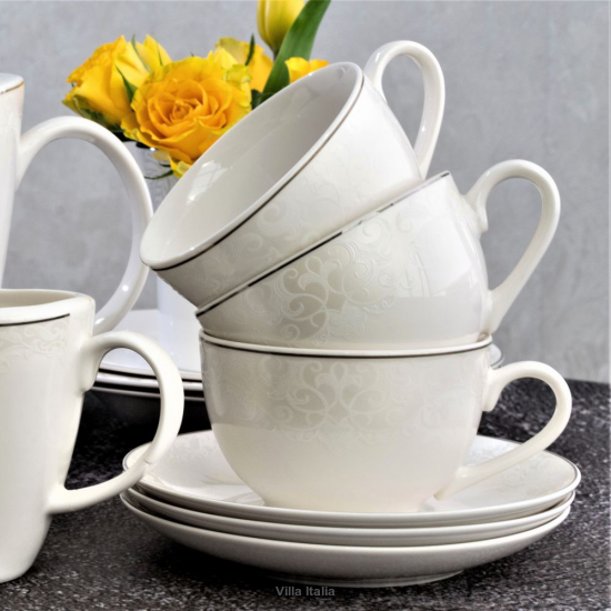 Serwis do herbaty porcelanowy na 12 osób ARABESKA