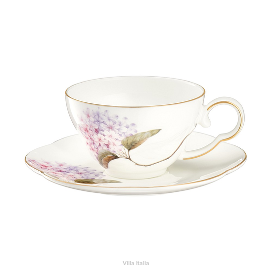 Filiżanka do herbaty porcelanowa 200 ml ze spodkiem MAGIC BLOOMS