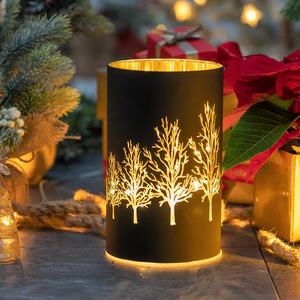 Lampion czarny szklany NOTTE - LED