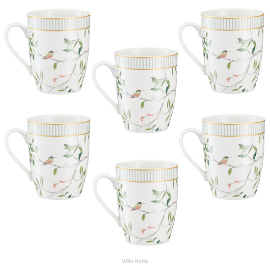 kubki porcelanowe kwiatowy wzór