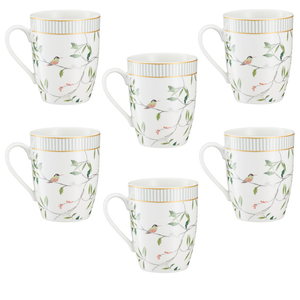 Komplet 6 kubków porcelanowych 330 ml NORIKO WHITE