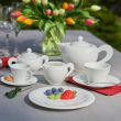 Serwis obiadowo kawowy porcelanowy na 12 osób z wazą NAOMI WHITE 21