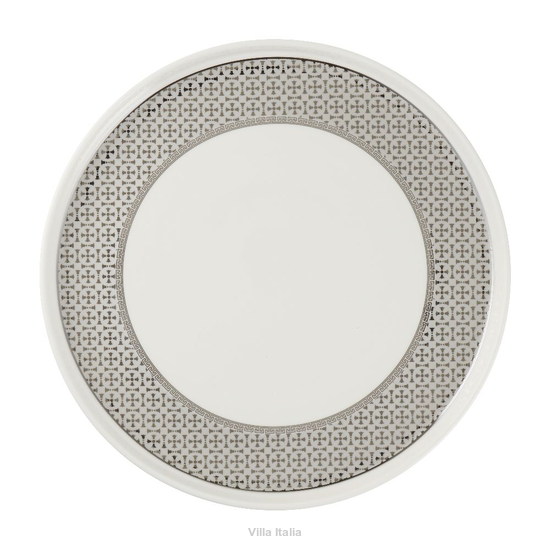 Talerz obiadowy z elegancką dekoracja platynową