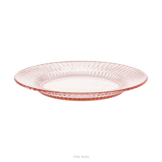 Talerzyk deserowy szklany różowy 21 cm RAGGIO