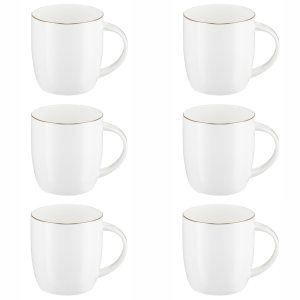 Zestaw kubków porcelanowych 350 ml 6 sztuk BOSTON GOLD