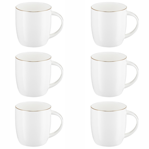 Komplet kubków porcelanowych 350 ml 6 sztuk BOSTON GOLD
