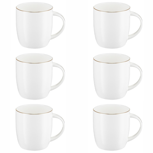 Komplet kubków porcelanowych 350 ml 6 sztuk BOSTON GOLD