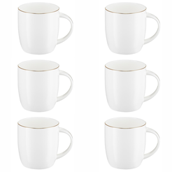 Komplet kubków porcelanowych 350 ml 6 sztuk BOSTON GOLD