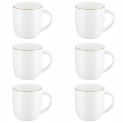 Komplet kubków porcelanowych 350 ml 6 sztuk BOSTON GOLD