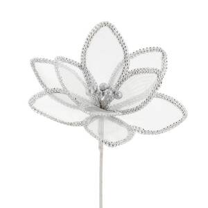 Kwiat srebrny 70 cm - sztuczne kwiaty