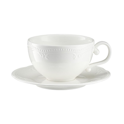 Filiżanka porcelanowa 230 ml ze spodkiem WHITE PRINCESS