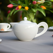 Dzbanek do herbaty porcelanowy z dużym uchem