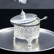 Cukiernica z łyżeczką posrebrzana wysokość 11 cm SILBER 3