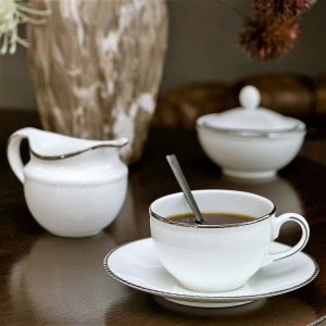 Serwis kawowy porcelanowy na 6 osób FLORIAN