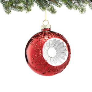 Bombka czerwona Z REFLEKTOREM 7,5 cm